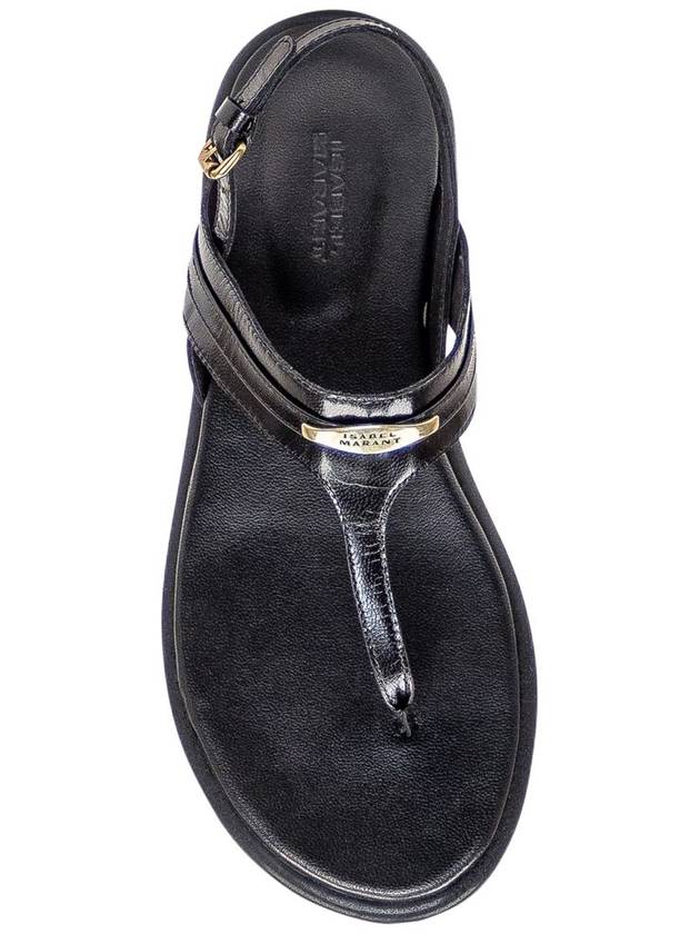 Logo Plaque Leather Slingback Sandals SD0103FAB1B01S - ISABEL MARANT - BALAAN 5