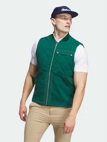 Gotu Quilted DWR Full Zip Vest Men s Golf Collegiate Green IW6705 715979 - ADIDAS - BALAAN 1