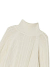 Cable Half Zip-Up Sweater Ivory - THE GREEN LAB - BALAAN 5