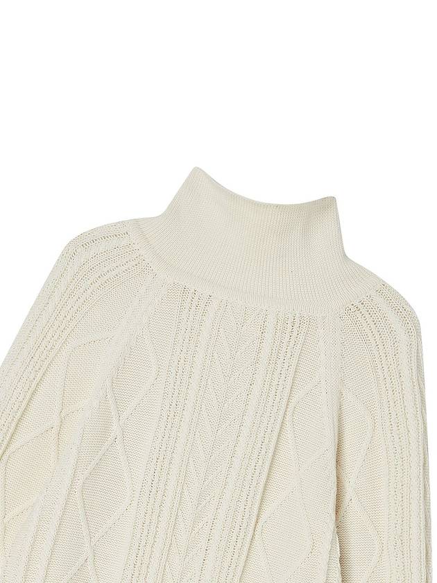 Cable Half Zip-Up Sweater Ivory - THE GREEN LAB - BALAAN 5