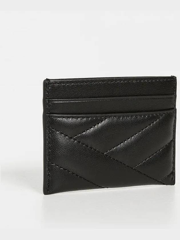 Kira Chevron Pave Card Wallet Black - TORY BURCH - BALAAN 3