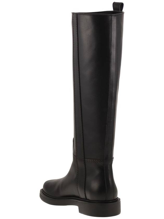 Leather Long Boots Black - TOD'S - BALAAN 4