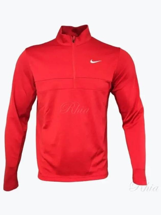 Men's Dri-Fit Essential Half-Zip Long-Sleeve T-Shirt Red - NIKE - BALAAN 2