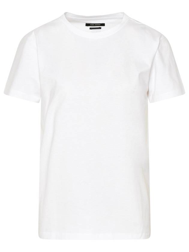 Anax Bag Logo Short Sleeve T-Shirt White - ISABEL MARANT - BALAAN.