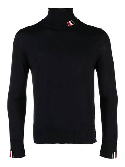 Striped Fine Merino Jersey Turtleneck Navy - THOM BROWNE - BALAAN 2