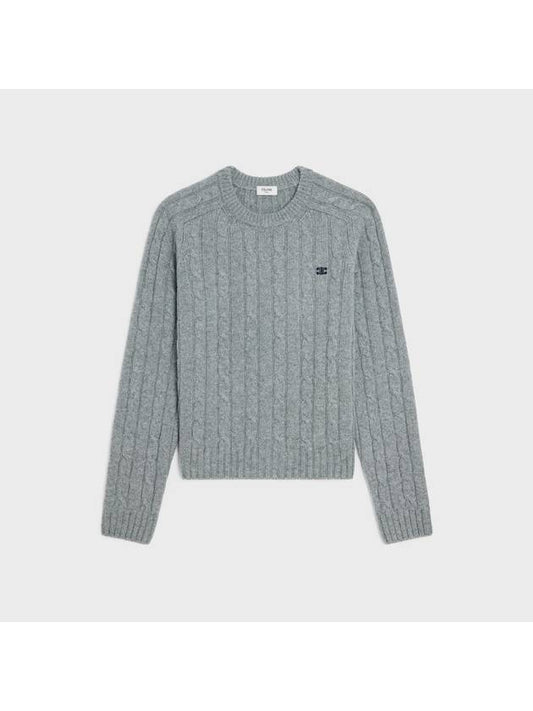 Triomphe Cashmere Cable-Knit Top Grey - CELINE - BALAAN 1