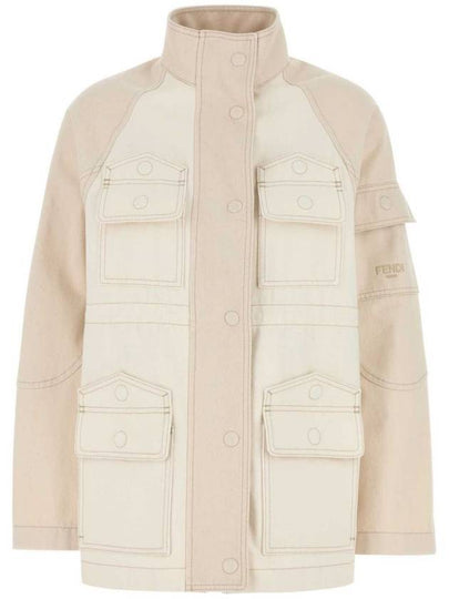 High Collar Blouson Jacket White - FENDI - BALAAN 2