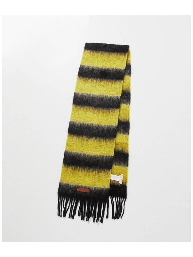 Striped Wool Mohair Muffler Black - MARNI - BALAAN 2