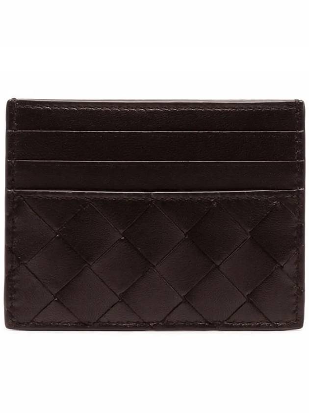 Intrecciato Leather Card Wallet Dark Brown - BOTTEGA VENETA - BALAAN 3