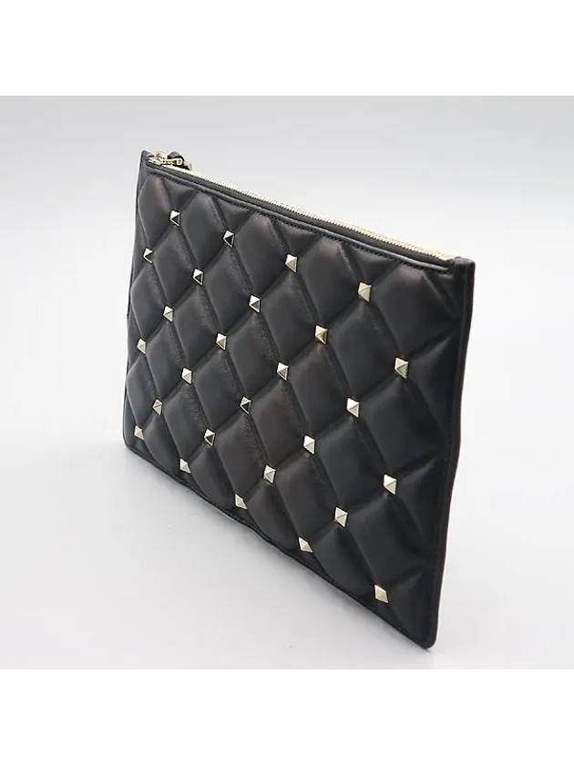 RW2P0Q70 Black Candy Stud Clutch Bag - VALENTINO - BALAAN 3