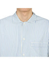 Poplin Pajamas Long Sleeve Shirt Blue Stripes - TEKLA - BALAAN 7