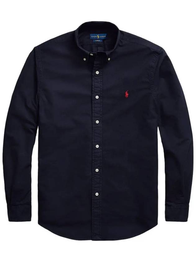 Embroidered Pony Logo Long Sleeve Shirt Navy - POLO RALPH LAUREN - BALAAN 2