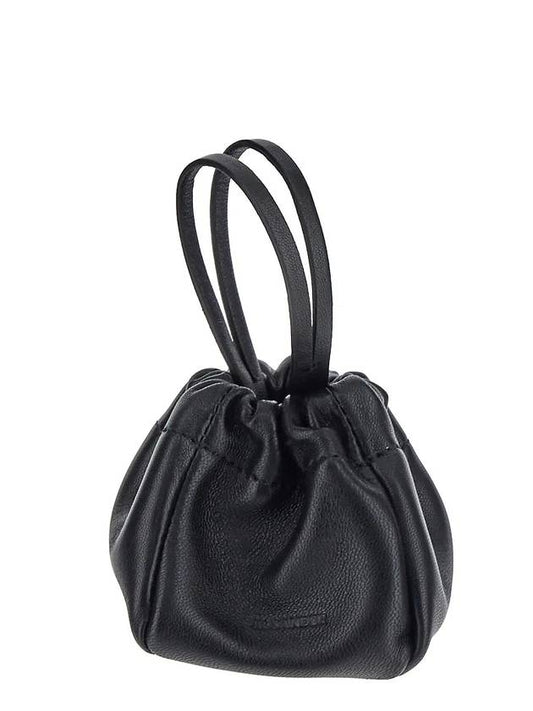 Women's Ripple Mini Pouch Bucket Bag Black - JIL SANDER - BALAAN.