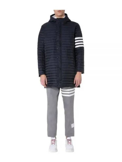 Men's 4 Bar Hooded Padding Navy - THOM BROWNE - BALAAN 2