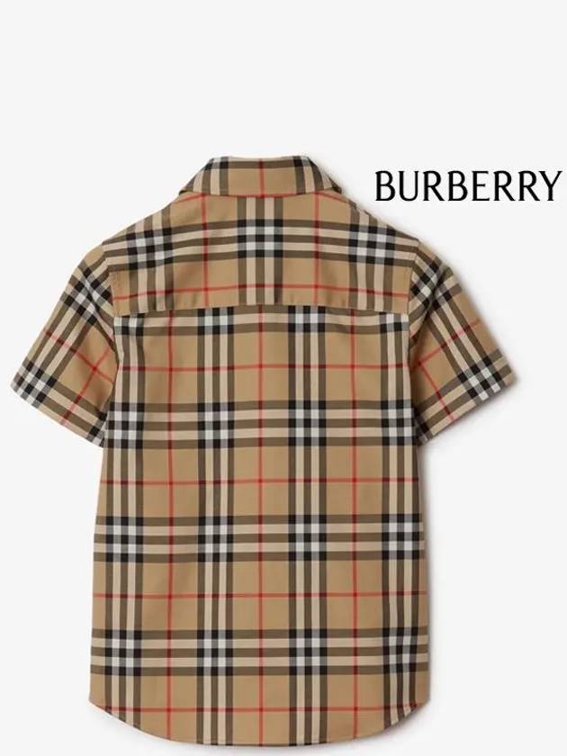 Kids Vintage Check Short Sleeve Shirt Beige - BURBERRY - BALAAN 4