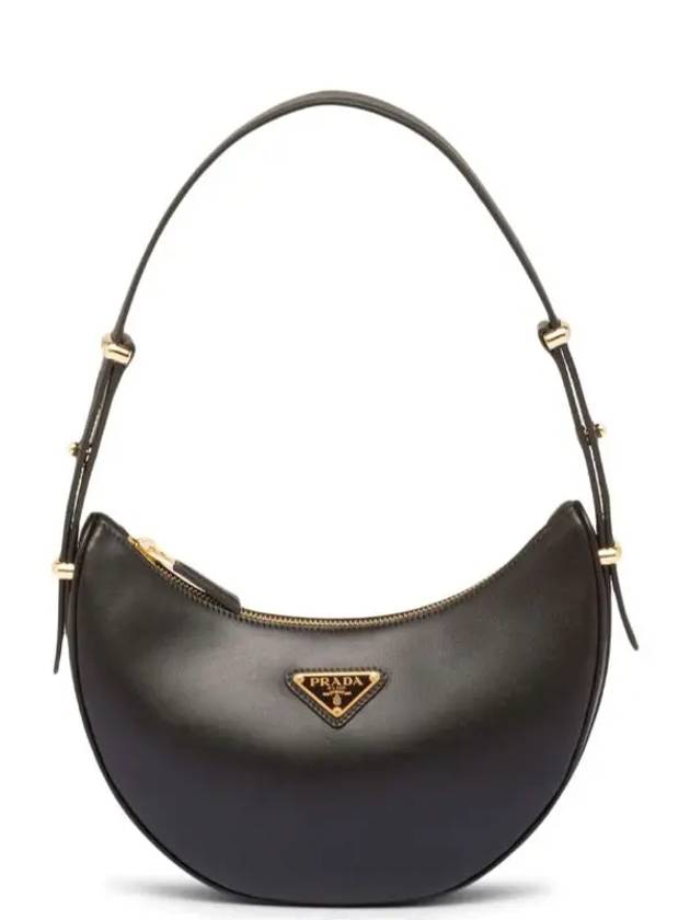 Arque Leather Shoulder Bag Black - PRADA - BALAAN 2