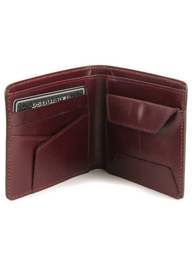 WA4103 V243 57 DEAN DAN Dark Wine Half Wallet - DSQUARED2 - BALAAN 2