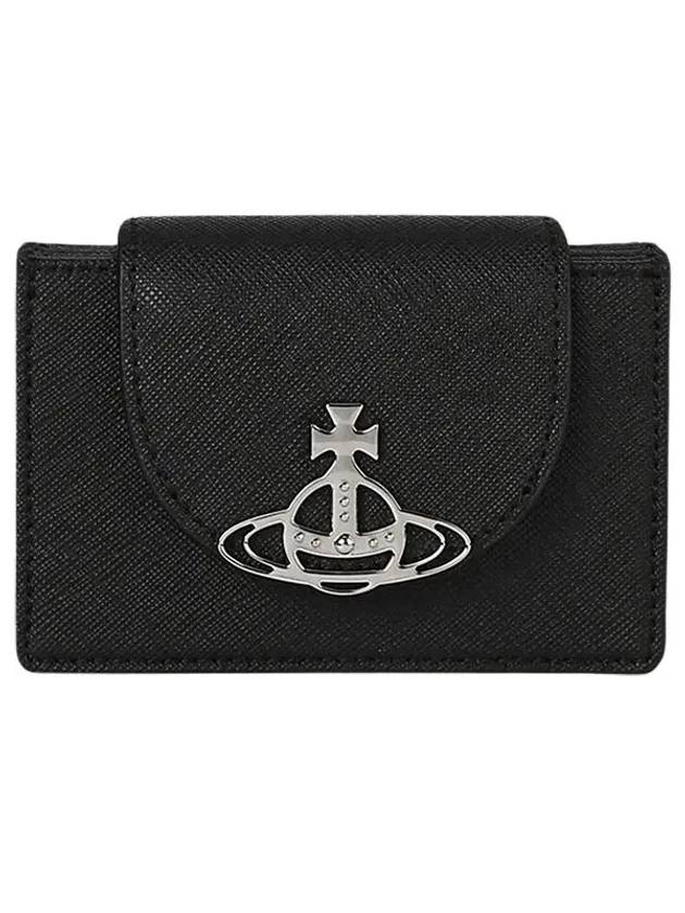 Saffiano Flap Card Holder Black 5402000BW L001N N401 - VIVIENNE WESTWOOD - BALAAN 1