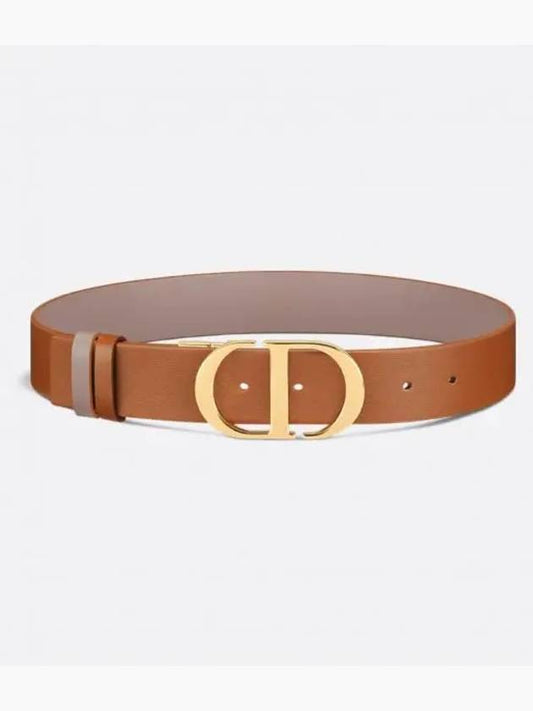 30 Montaigne 35mm Smooth Calfskin Reversible Belt Warm Taupe - DIOR - BALAAN 2