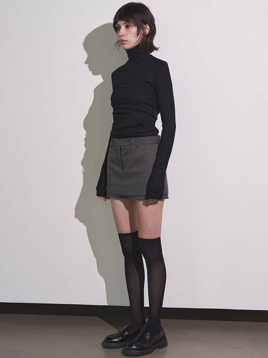 Women's Check Mini Skirt Shorts Navy - SIGREAT - BALAAN 2