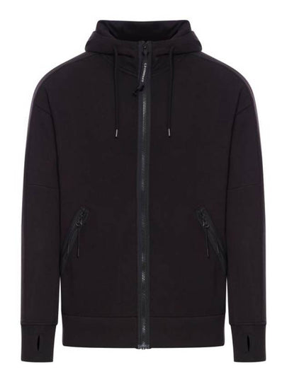 Diagonal Raised Fleece Zip-Up Hoodie Black - CP COMPANY - BALAAN 2