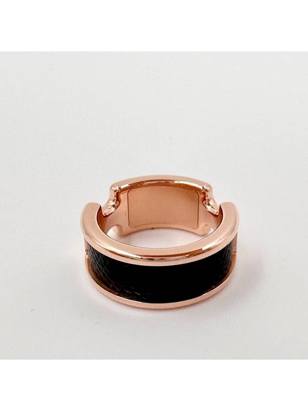 Olymp Ring Small Rose Gold S Size Noir H500058FD - HERMES - BALAAN 5