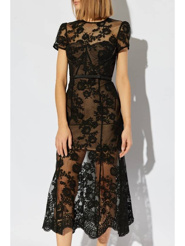 Self Portrait Lace Dress With Belt, Women's, Black - SELF PORTRAIT - BALAAN 3