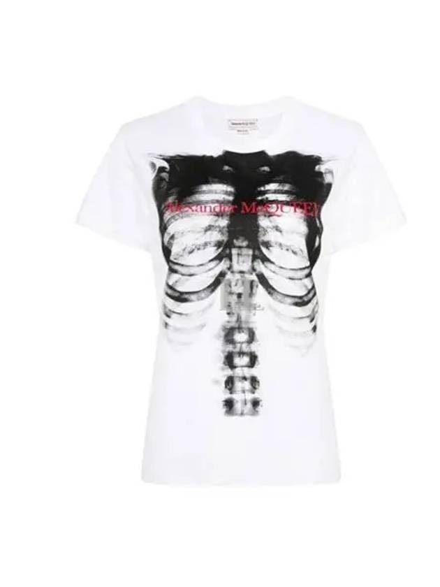 Ribcage Printed Short Sleeve T-Shirt White - ALEXANDER MCQUEEN - BALAAN 2