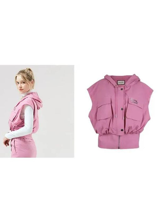 Golf Hooded Zip Up Vest Vest Pink - HENRY STUART - BALAAN 2