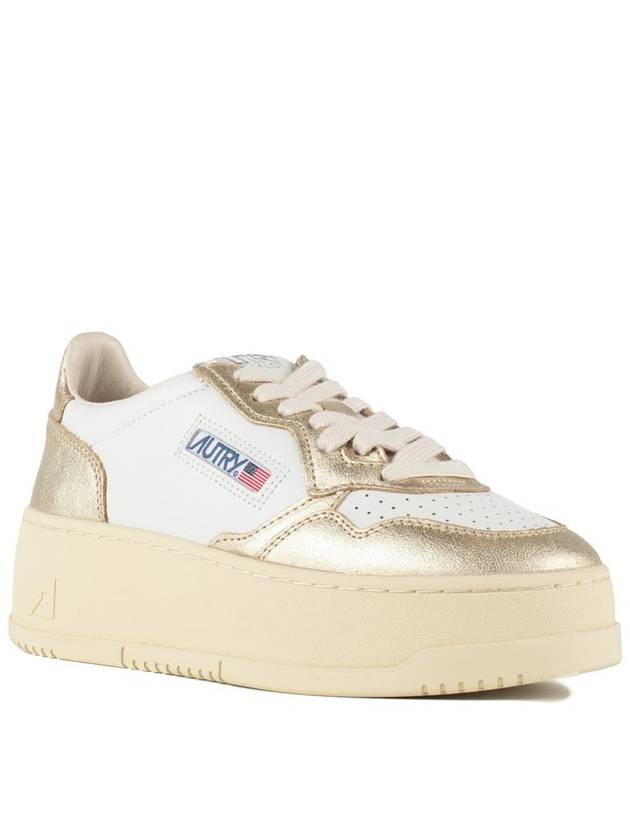 Autry White Leather And Platinum Metallic Medalist Platform Sneakers - AUTRY - BALAAN 3