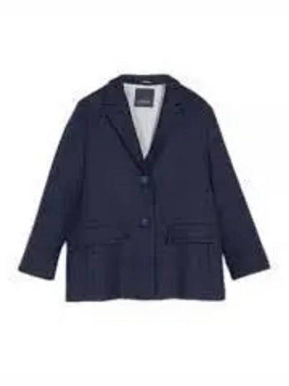 Marie Linen Jacket Navy - MAX MARA - BALAAN 2