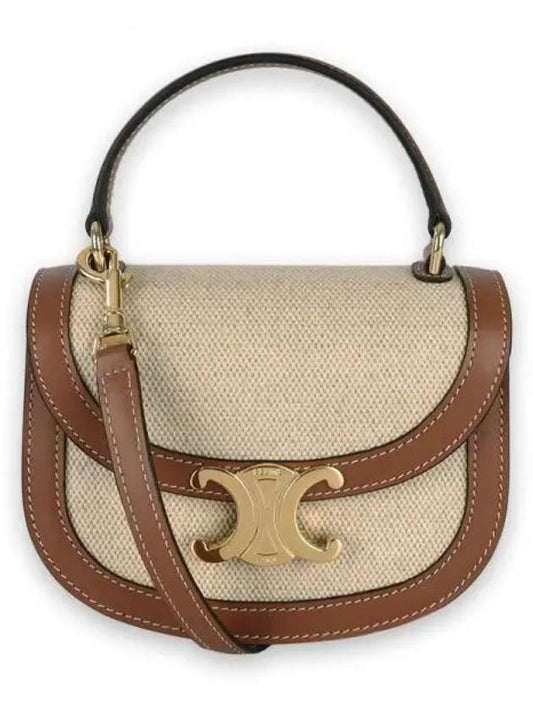 Besace Clea Textile Calfskin Mini Bag Natural Tan - CELINE - BALAAN 2