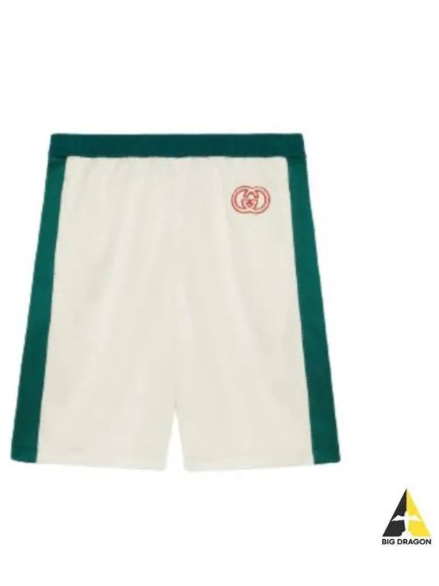 Technical Jersey Basketball Shorts Ivory Green - GUCCI - BALAAN 2