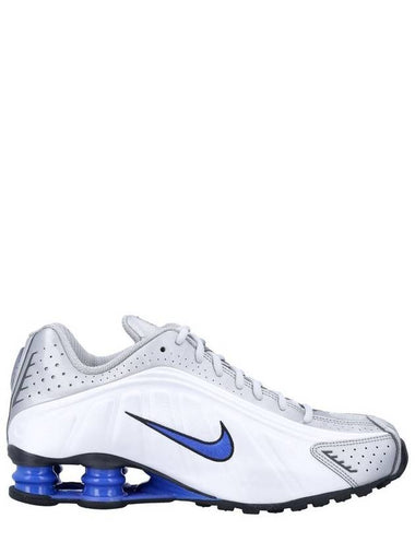 Shox R4 Lace Up Low Top Sneakers Blue Metallic Silver - NIKE - BALAAN 1