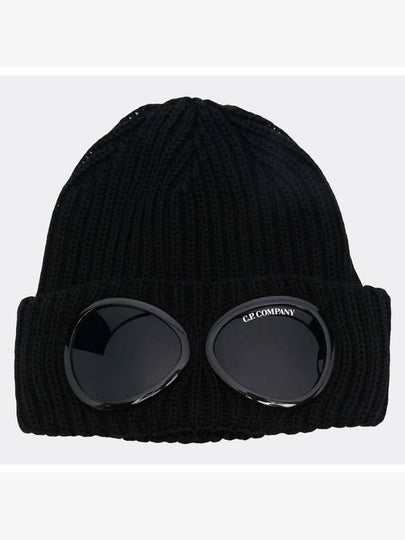 Signature Goggles Wool Beanie Black - CP COMPANY - BALAAN 2