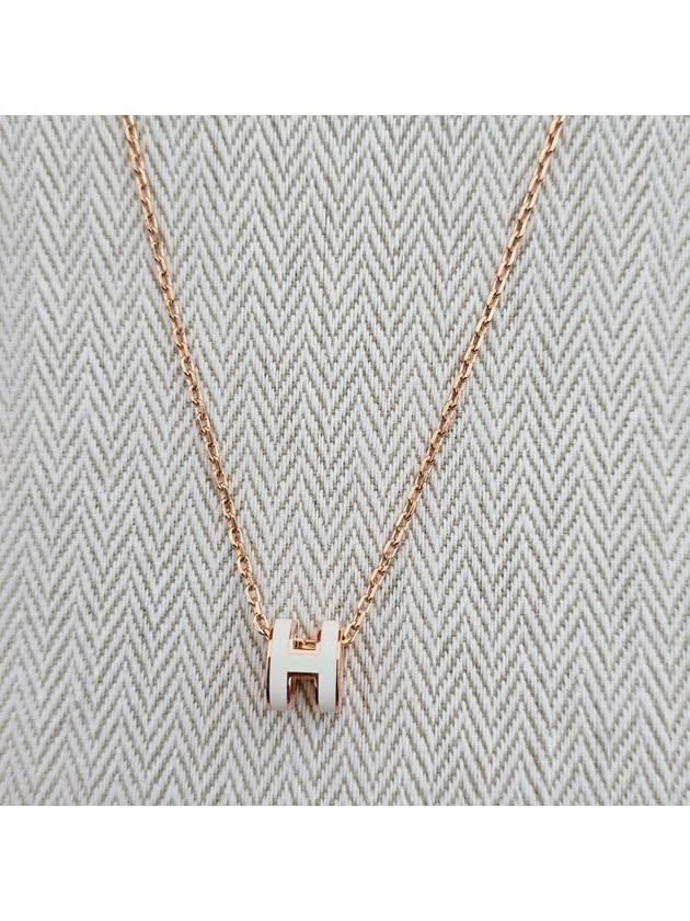 Mini Pop H Pendant Necklace Gold Orange Soy - HERMES - BALAAN 4