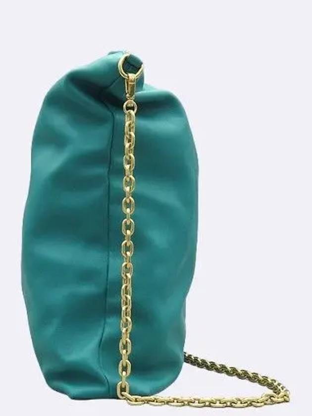 5BC114 Peacock Blue Leather Chain Shoulder Bag - MIU MIU - BALAAN 3