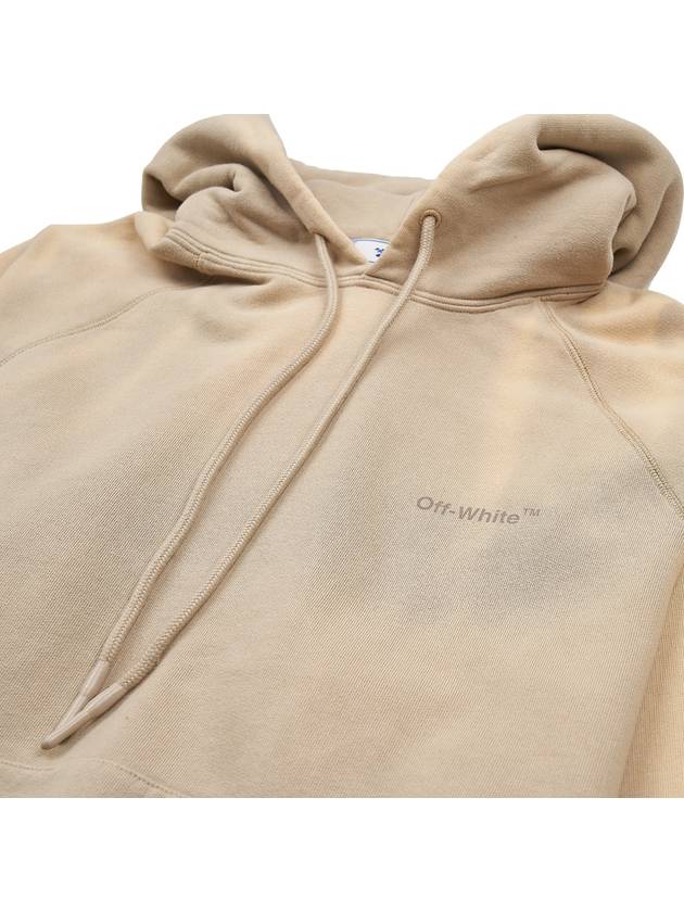 Logo Print Drawstring Hoodie Beige - OFF WHITE - BALAAN 5