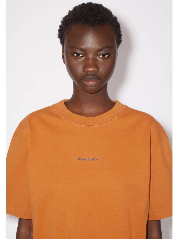 Logo Crew Neck Short Sleeve T-Shirt Orange - ACNE STUDIOS - BALAAN 5