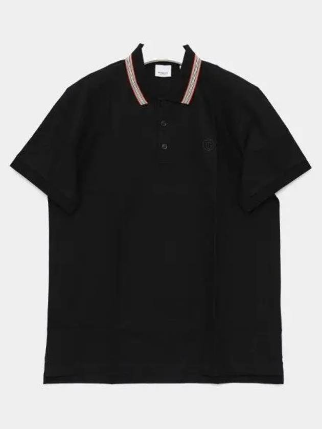 Striped Cotton Polo Shirt Black - BURBERRY - BALAAN 2