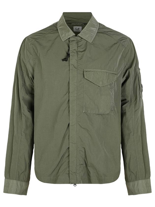 Men's Chrome R Over Shirt Zip Up Jacket Green - CP COMPANY - BALAAN 2