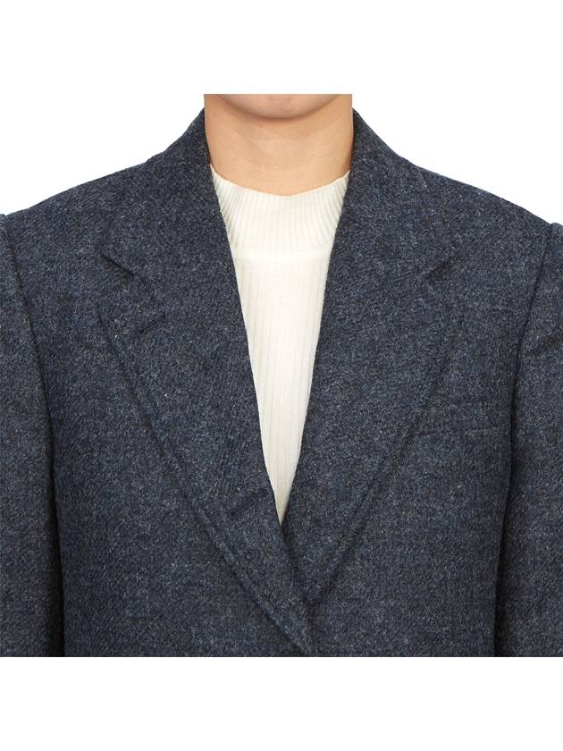 Solid Shetland Wide Lapel Single Coat Blue - THOM BROWNE - BALAAN 7