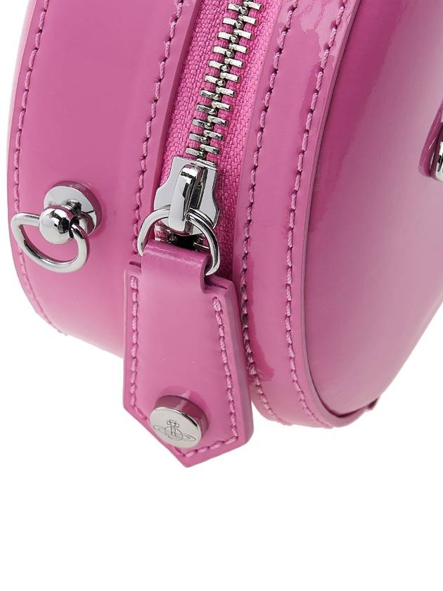 Silver Logo Shiny Mini Round Cross Bag Pink - VIVIENNE WESTWOOD - BALAAN 10