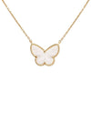 Lucky Alhambra Butterfly Pendant Necklace Yellow Gold Mother of Pearl - VANCLEEFARPELS - BALAAN 1