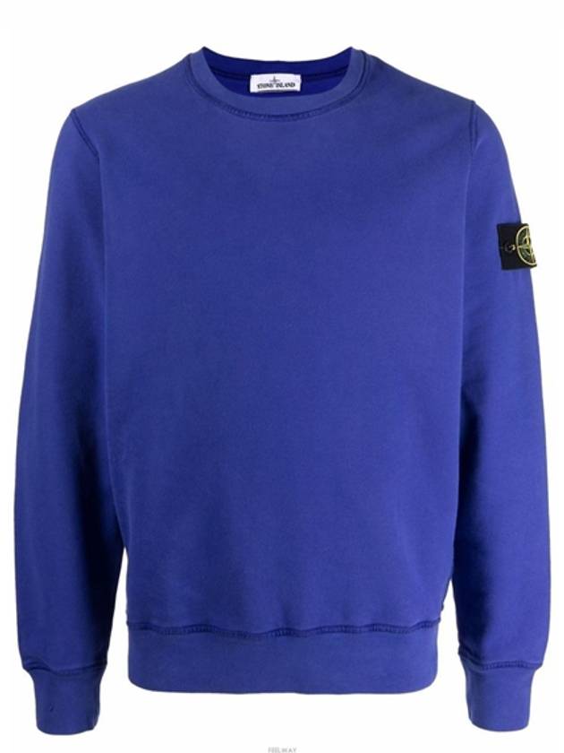 Wappen Patch Crewneck Sweatshirt Blue - STONE ISLAND - BALAAN 2