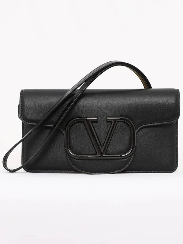 V Logo Clutch Bag Black - VALENTINO - BALAAN 2