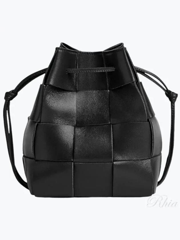 Intrecciato Cassette Small Bucket Bag Black - BOTTEGA VENETA - BALAAN 2