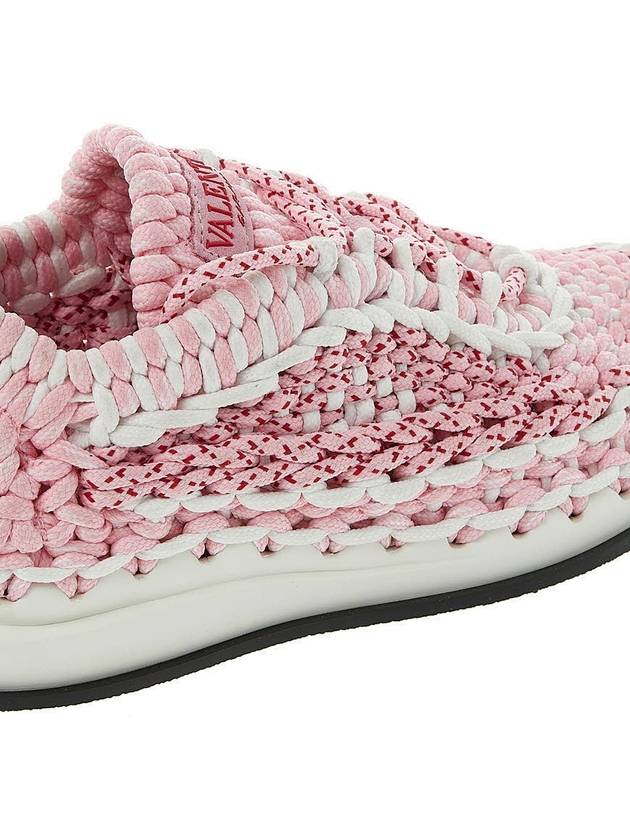 Crochet Low Top Sneakers Pink - VALENTINO - BALAAN 11