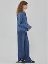 Denim round hem overfit shirt indigo - RYUL+WAI: - BALAAN 4