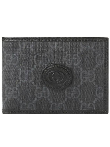 Interlocking GG Mini Half Wallet Black - GUCCI - BALAAN 1